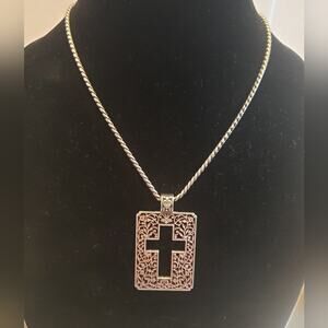 BRIGHTON filigree cut out cross necklace‎